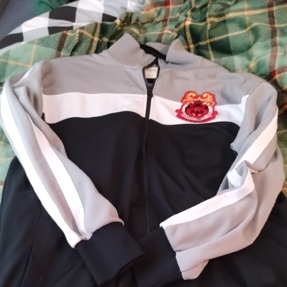 Supreme Black and Gray Varsity Jacket